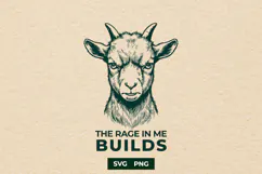 Funny Goat SVG Sarcastic Quote The Rage In Me Builds Product Image 1
