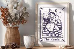 Raccoon Tarot Card SVG - The Reader PNG - Book Lover Design Product Image 3