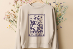 Raccoon Tarot Card SVG - The Reader PNG - Book Lover Design Product Image 2