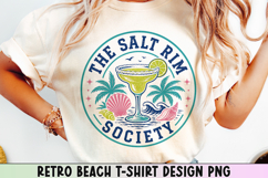 Retro Beach T Shirt Design, Distressed Coastal Sublimation. Product Image 1