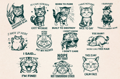 Sassy Cat SVG Bundle 12 Designs | Funny Sarcastic Cat Quotes Product Image 2