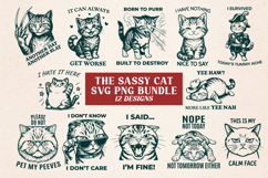 Sassy Cat SVG Bundle 12 Designs | Funny Sarcastic Cat Quotes Product Image 1