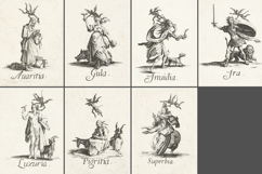 7 Icons of the Deadly Sins Classical Antique Illustrations Product Image 2