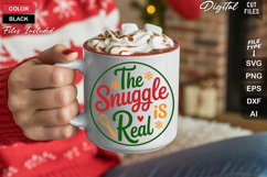 The Snuggle Is Real SVG | Christmas Round Sign SVG | Xmas Product Image 5