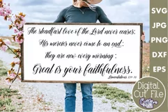 Great Is Your Faithfulness Christian Farmhouse Home Sign Svg Product Image 1