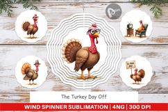 Wind Spinner Watercolor Turkey Day Off Product Image 1