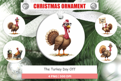 Ornament Watercolor Turkey Day Off Product Image 1