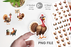 Sticker Watercolor Turkey Day Off Product Image 1