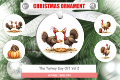 Ornament Watercolor Turkey Day Off Product Image 1