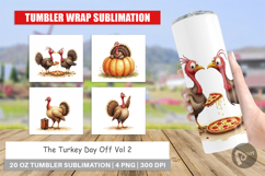 Tumbler Watercolor Turkey Day Off Product Image 1