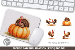 Mouse Pad Watercolor Turkey Day Off Product Image 1