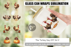 Glass Can Watercolor Turkey Day Off Product Image 1