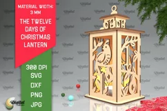 1st Day of Christmas Lantern Laser Cut. Merry Christmas SVG Product Image 1
