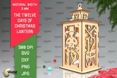 12st Day of Christmas Lantern Laser Cut. Merry Christmas SVG Product Image 1