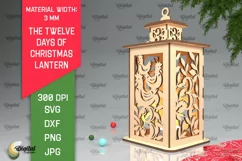 3st Day of Christmas Lantern Laser Cut. Merry Christmas SVG Product Image 1
