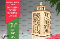 4st Day of Christmas Lantern Laser Cut. Merry Christmas SVG Product Image 1