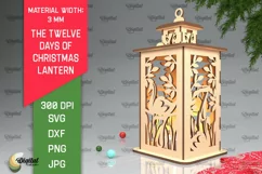 7st Day of Christmas Lantern Laser Cut. Merry Christmas SVG Product Image 1