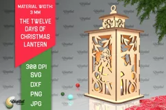 8st Day of Christmas Lantern Laser Cut. Merry Christmas SVG Product Image 1