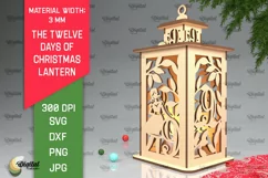 9st Day of Christmas Lantern Laser Cut. Merry Christmas SVG Product Image 1