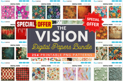 The Vision Digital Paper PNG Big Bundle,Digital Pattern Product Image 1