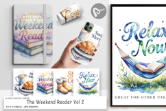 Weekend Reader Quotes Digital Paper Product Image 1