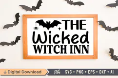 The Wicked Witch Inn Sign SVG, Farmhouse Halloween Sign Product Image 1