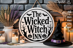 The Wicked Witch Inn SVG File | Halloween Round Sign SVG Product Image 2