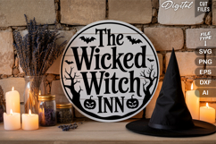 The Wicked Witch Inn SVG File | Halloween Round Sign SVG Product Image 3