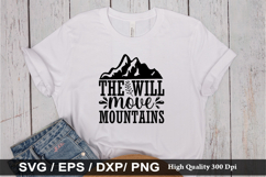 The will move mountains SVG - Motivational Design Product Image 1