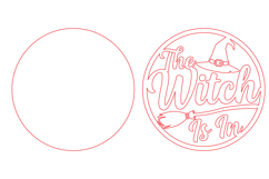 The Witch Is In Halloween Witch Hat and Broom Laser Cut SVG Product Image 2