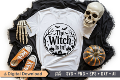 The Witch Is In! SVG File | Halloween Round Sign SVG Product Image 4