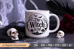 The Witch Is In! SVG File | Halloween Round Sign SVG Product Image 5