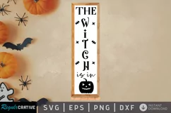The witch is in SVG, Halloween Porch Sign SVG Design Product Image 1