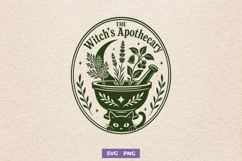 Witchs Apothecary SVG, Green Witch PNG, Herbalist Design Product Image 1
