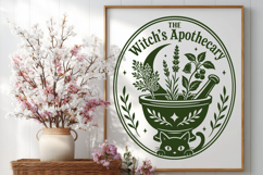 Witchs Apothecary SVG, Green Witch PNG, Herbalist Design Product Image 2