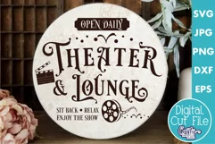 Vintage Farmhouse Home Round Sign Svg | Theater And Lounge Product Image 1