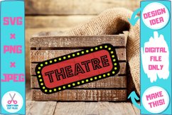 Theatre Vintage Retro Sign SVG Cut File crate product example