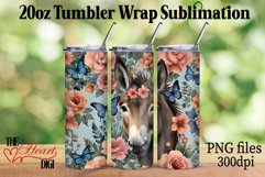 Flower Donkey 20oz Tumbler PNG, Cute Donkey Tumbler PNG Product Image 1