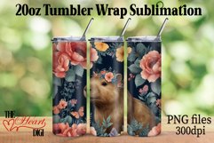 Flower Capybara 20oz Tumbler PNG, Capybara Tumbler PNG Product Image 1