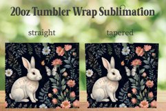 Bunny 20oz Tumbler PNG, Bunny with Flowers Tumbler PNG Product Image 2