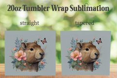 Capybara 20oz Tumbler PNG, Floral Capybara Tumbler PNG Product Image 2