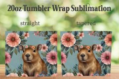 Cute Floral Capybara 20oz Tumbler PNG, Capybara Tumbler PNG Product Image 2
