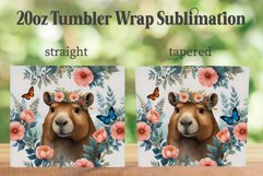 Flower Capybara 20oz Tumbler PNG, Floral Capybara Tumbler Product Image 2