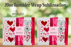 Love 20oz Tumbler Wrap PNG, Love Yourself Tumbler PNG Product Image 2