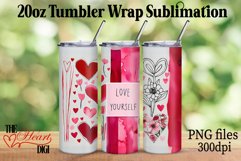 Love 20oz Tumbler Wrap PNG, Love Yourself Tumbler PNG Product Image 1