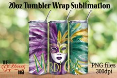 Fat Tuesday 20oz Tumbler PNG, Mardi Gras Tumbler PNG Product Image 1