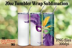 Carnival Mask 20oz Tumbler PNG, Mardi Gras Mask Tumbler Product Image 1
