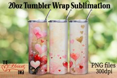 Soft Valentine&#039;s Day 20oz Tumbler PNG, Hearts Tumbler PNG Product Image 1