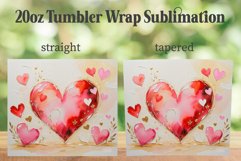 Love Heart 20oz Tumbler PNG, Watercolor Heart Tumbler Product Image 2