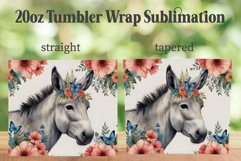 Lovely Donkey 20oz Tumbler PNG, Floral Donkey Tumbler Product Image 2